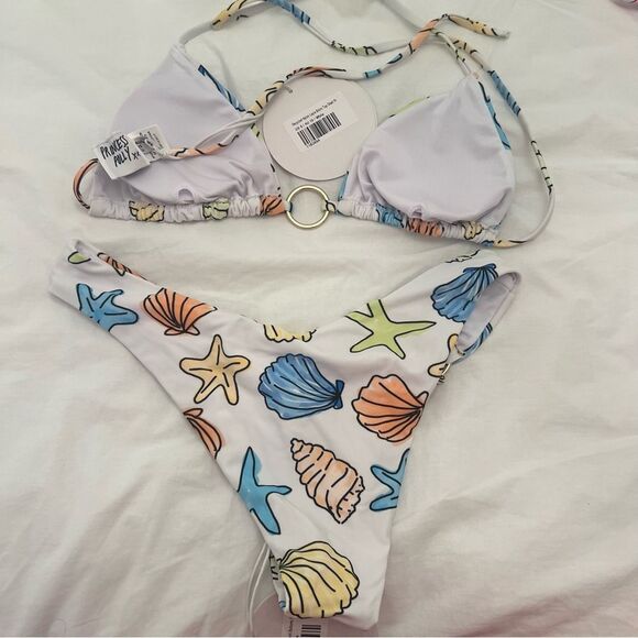 Princess Polly Layla Bikini Set Shell Print White Multi - Picture 4 of 6